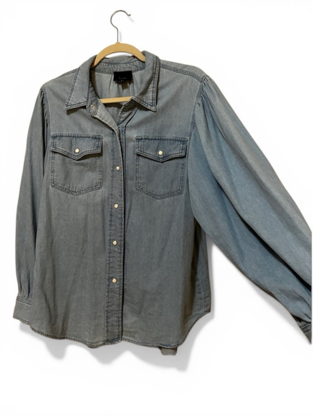 Light Blue Button Down Long Sleeve Blouse